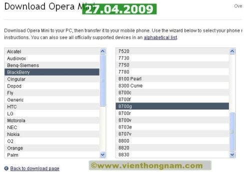 Download Opera Mini Cho Blackberry