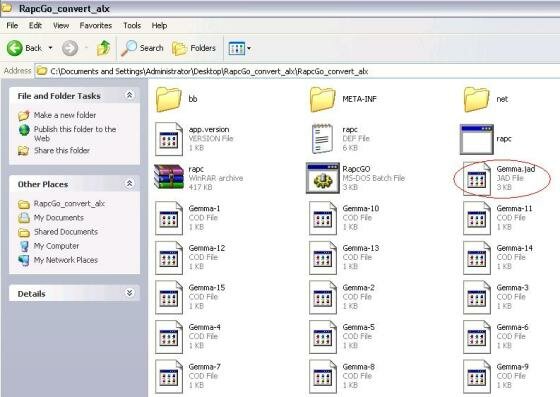 chuyen doi duoi jar, jad cho blackberry