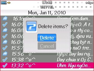 xoa nhieu tin nhan tren BB